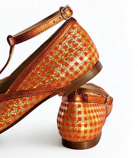 Vosso Moda Manoletina metal coral estampado