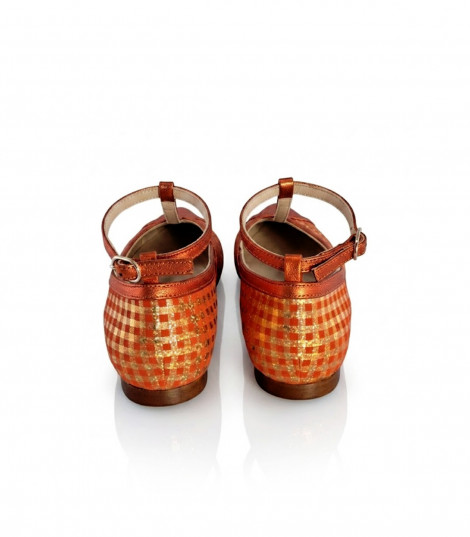 Vosso Moda Manoletina metal coral estampado