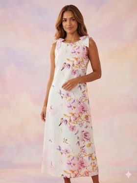 Be Sunset Vestido largo de flores y lazos