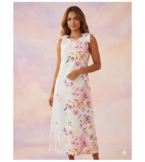 Be Sunset Vestido largo de flores y lazos