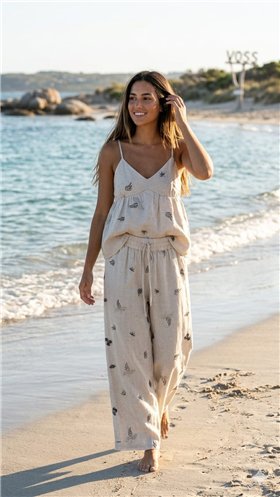 GL Pantalón palazo con lentejuelas