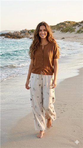 GL Pantalón palazo con lentejuelas