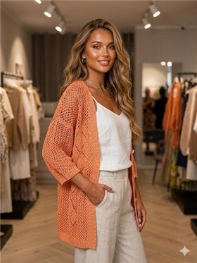 Guimanos Chaqueta 3/4 en crochet naranja