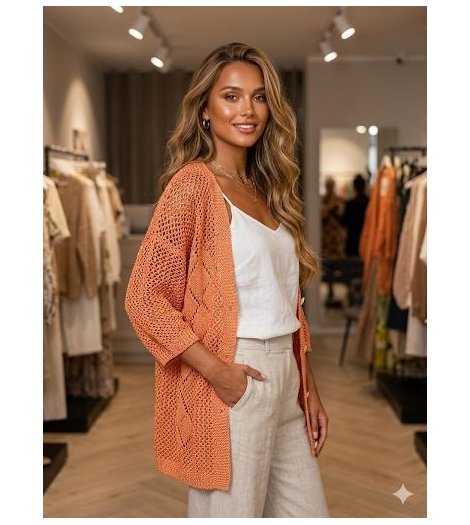 Guimanos Chaqueta 3/4 en crochet naranja