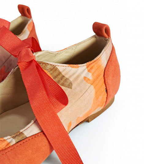 Vosso Moda Manoletina coral estampado con lazada
