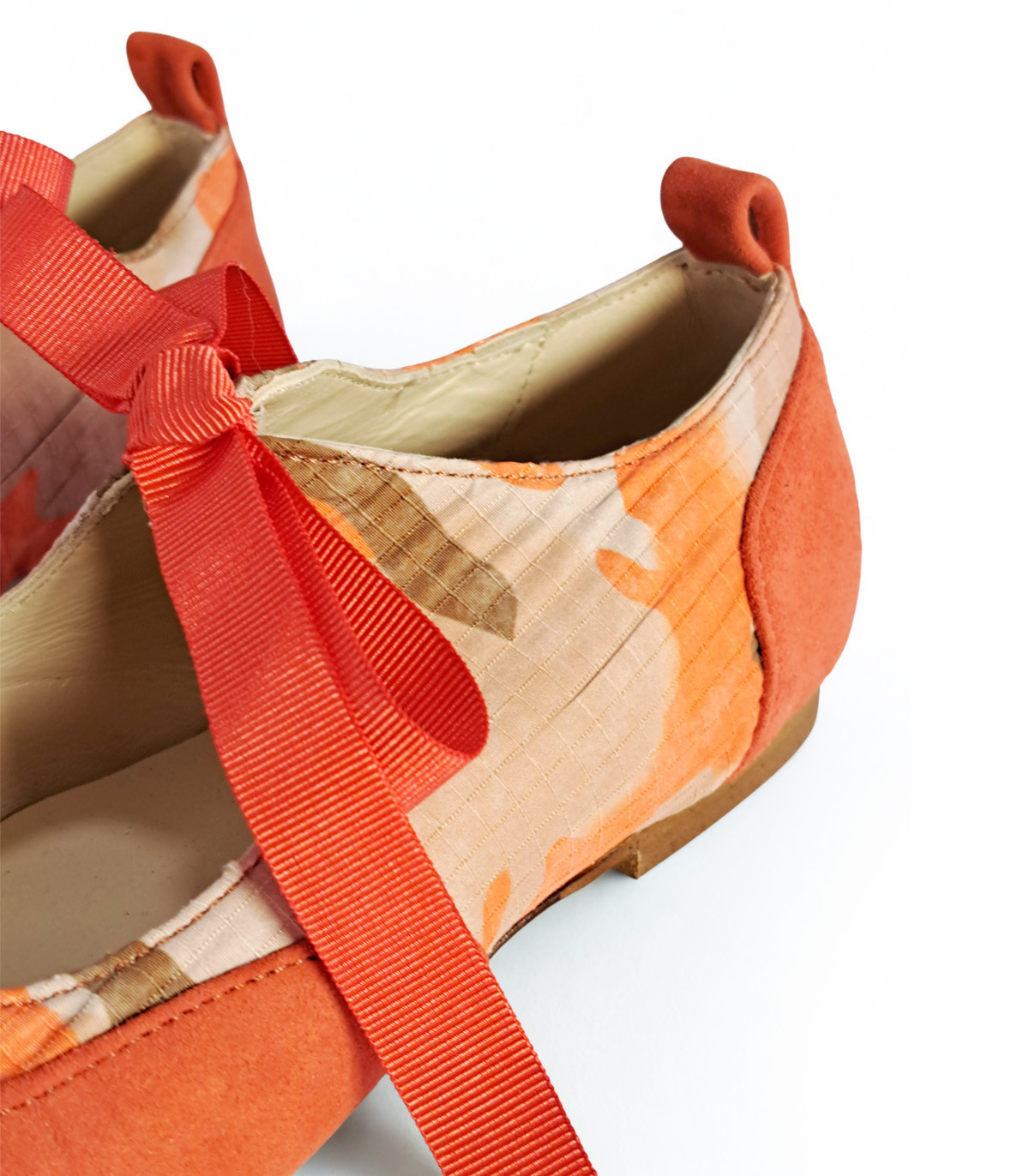 Vosso Moda Manoletina coral estampado con lazada