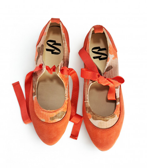 Vosso Moda Manoletina coral estampado con lazada