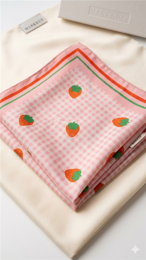 Dixie Pañuelo cuadrado sedoso fresas