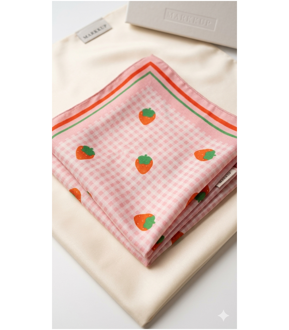 Dixie Pañuelo cuadrado sedoso fresas