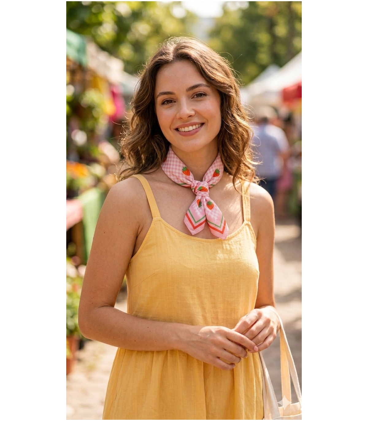 Dixie Pañuelo cuadrado sedoso fresas