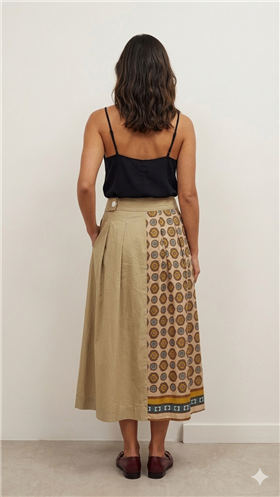 Dixie Falda midi de bloques estampada