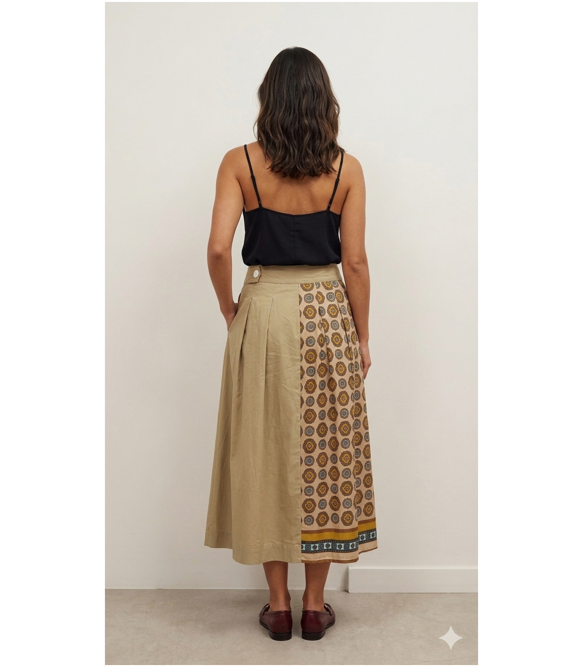 Dixie Falda midi de bloques estampada