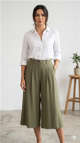 Dixie Pantalón culotte verde militar