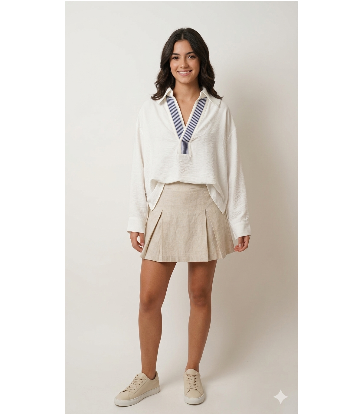 Dixie Camisa blanca oversize cuello V