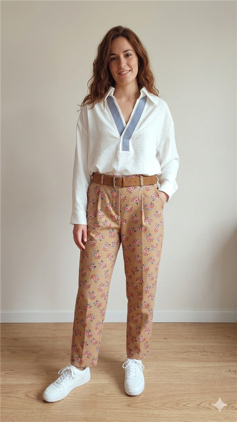 Dixie Camisa blanca oversize cuello V