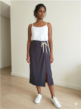 Dixie Falda midi marino con abertura