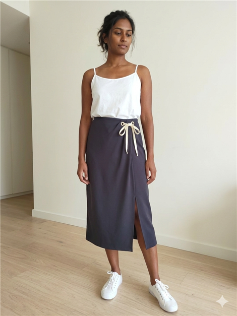 Dixie Falda midi marino con abertura