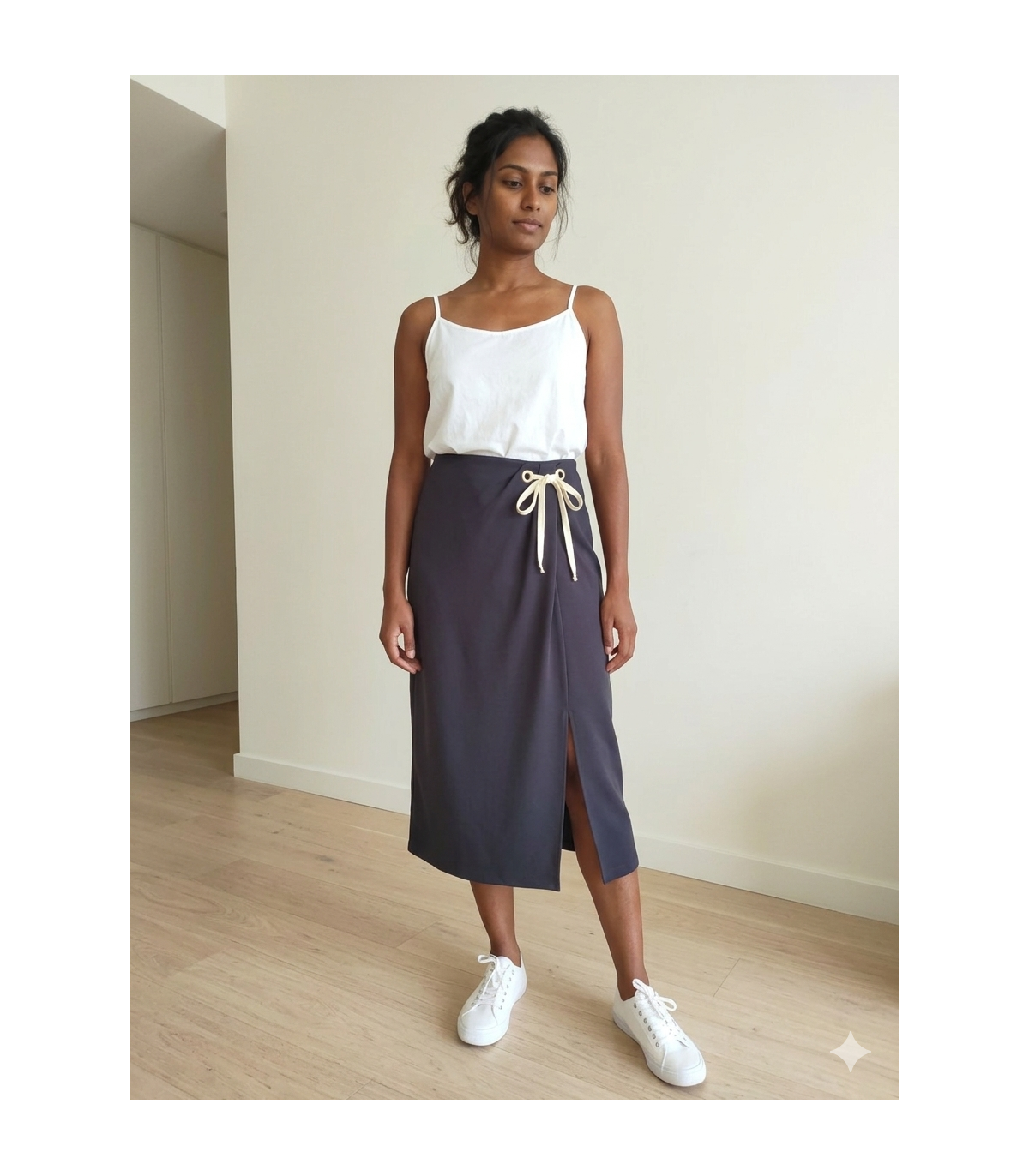 Dixie Falda midi marino con abertura