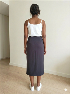 Dixie Falda midi marino con abertura