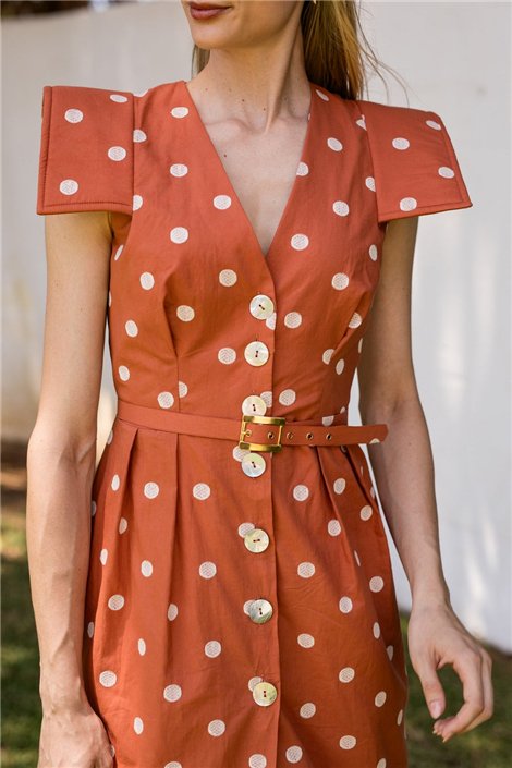 Meryfor Vestido Ann de topitos bordados