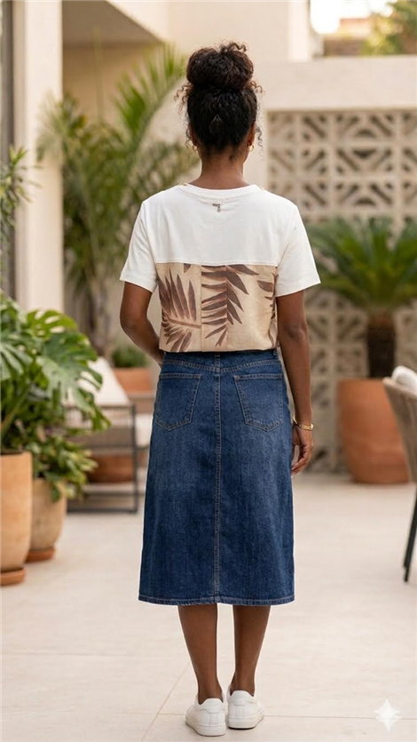 Markup Woman Camiseta con estampado y collar bordado