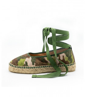Vosso Moda Cuña baja camuflaje verde con lazada