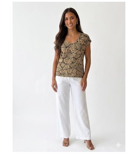 Gerry Blusa estampada de raya abstracta