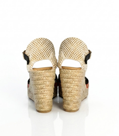 Vosso Moda Cuña con lentejuelas multicolor y ribete negro