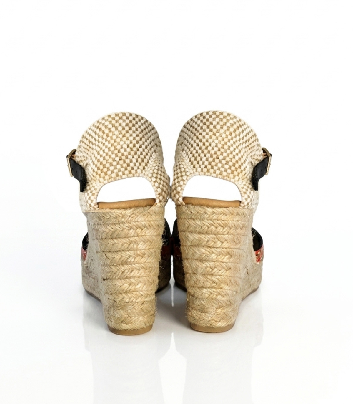 Vosso Moda Cuña con lentejuelas multicolor y ribete negro