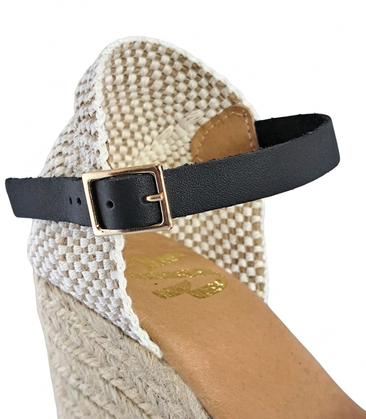 Vosso Moda Cuña con lentejuelas multicolor y ribete negro