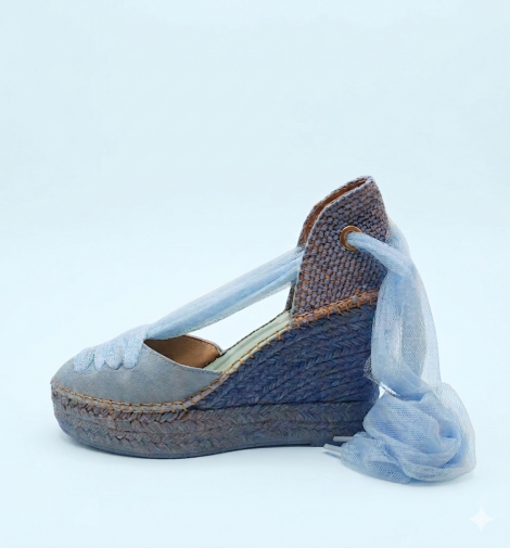 Star Love Cuña azul con cinta de tul