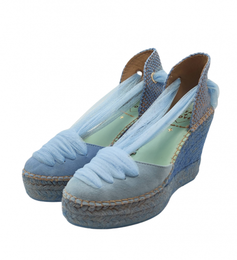 Star Love Cuña azul con cinta de tul