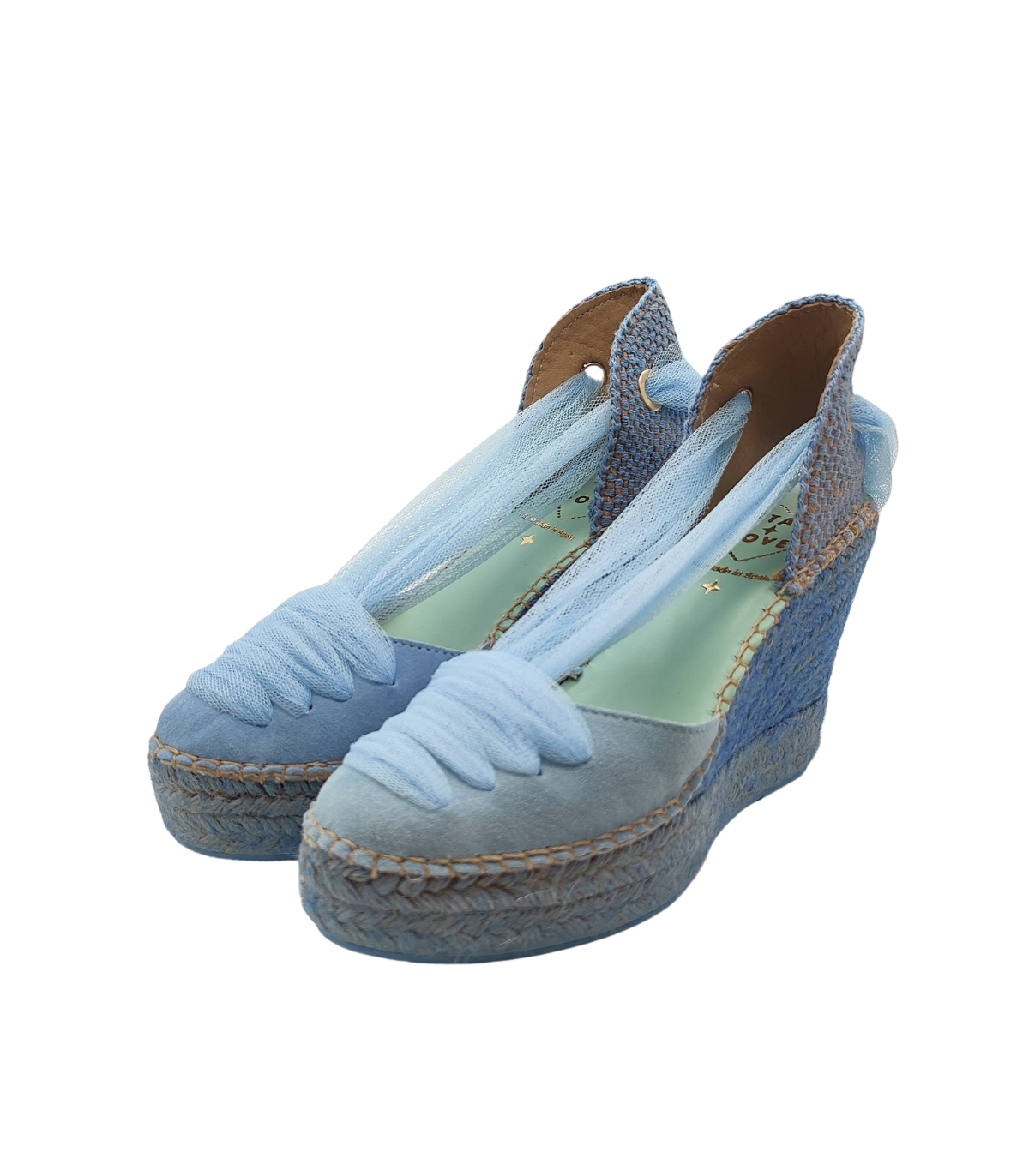 Star Love Cuña azul con cinta de tul