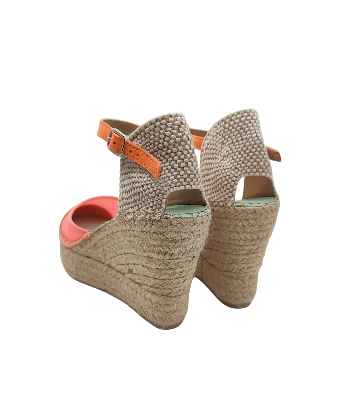 Star Love Cuña de malla coral con puntera en serraje