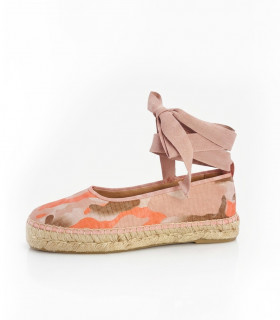 Vosso Moda Cuña baja camuflaje naranja con lazada