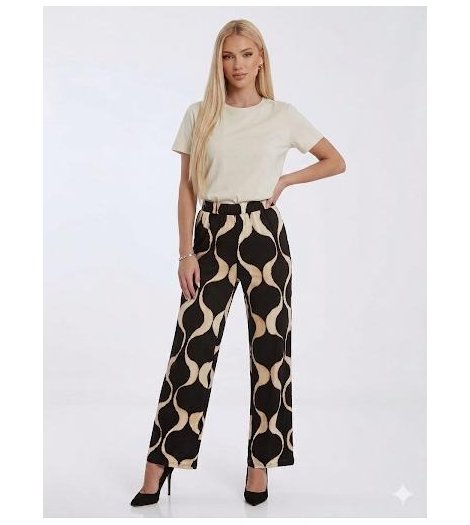 Gerry Pantalón palazzo estampado sinuoso