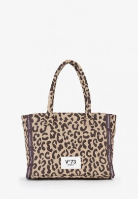 V73 Bolso shopping Ilene beige print