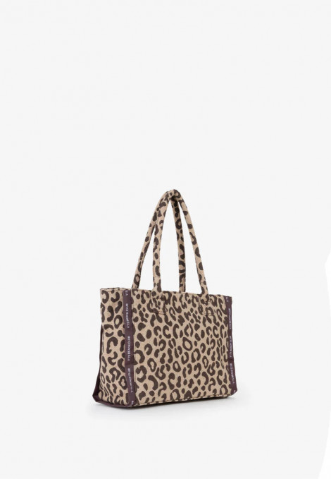 V73 Bolso shopping Ilene beige print