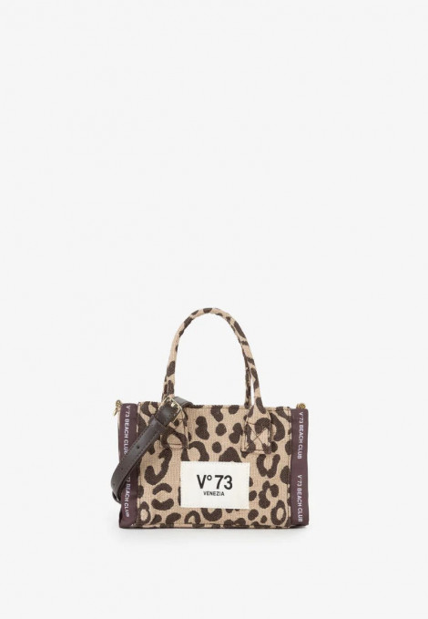 V73 Bolso mini Ilene beige print