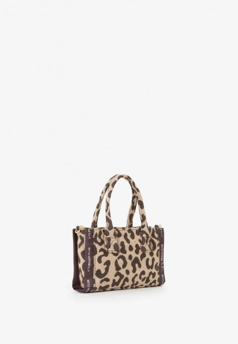 V73 Bolso mini Ilene beige print