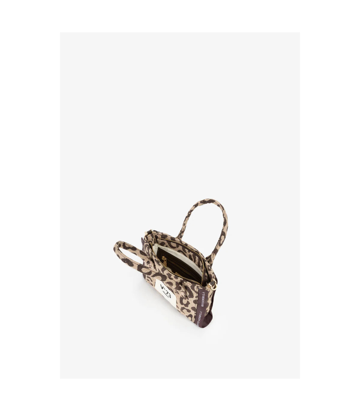 V73 Bolso mini Ilene beige print