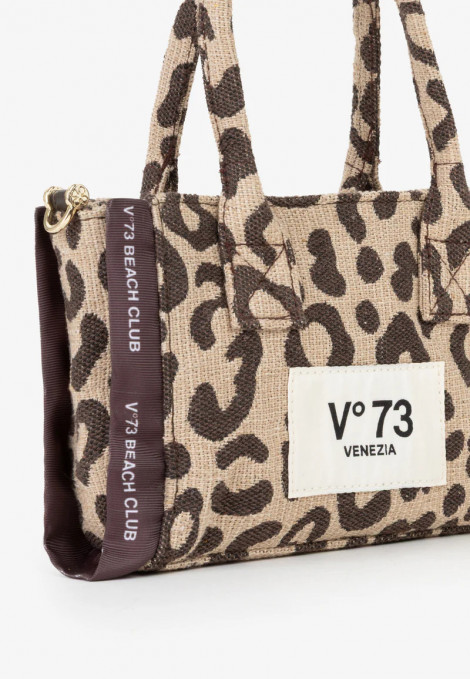 V73 Bolso mini Ilene beige print