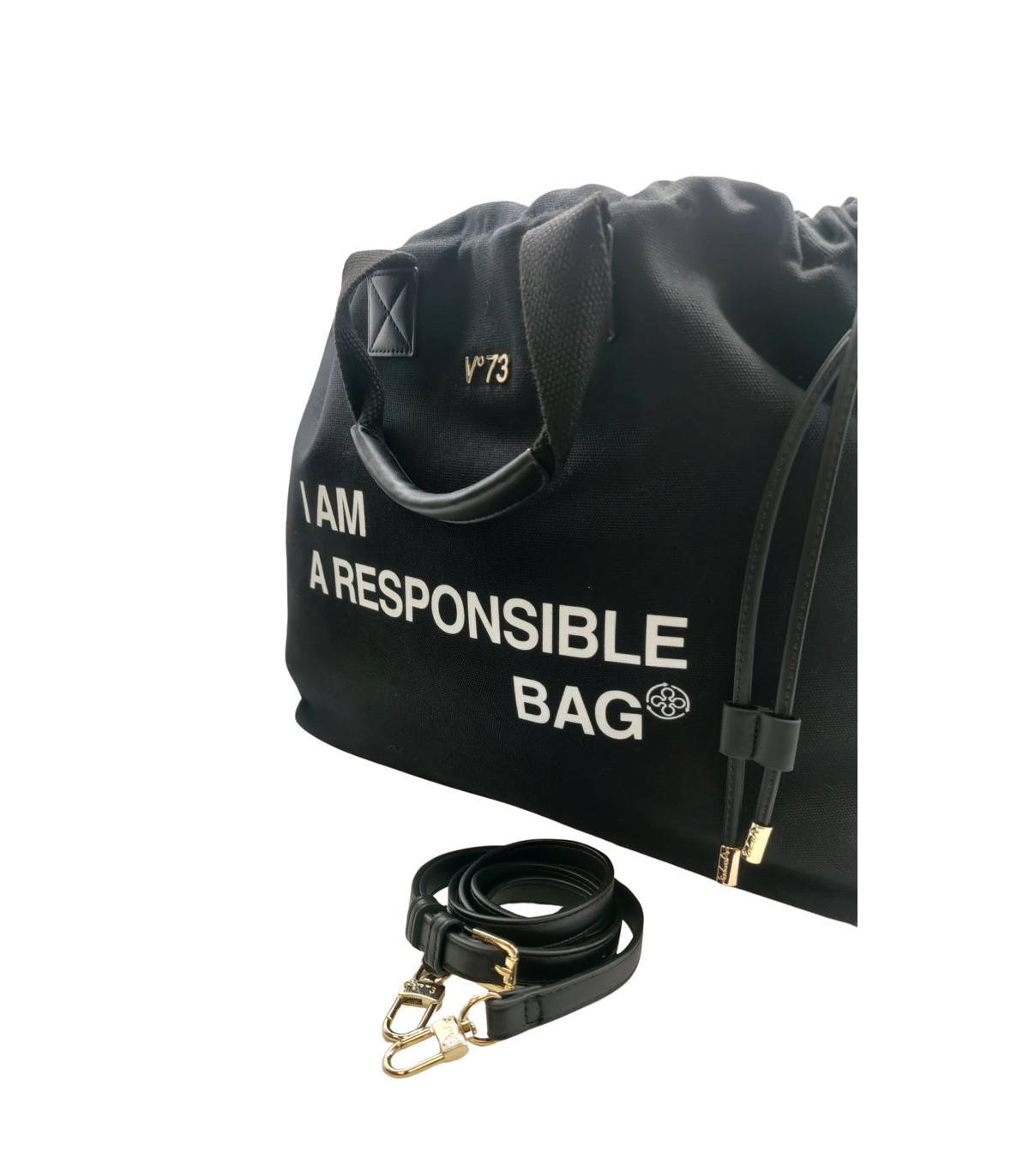 V73 Bolso Shopping negro doble correa