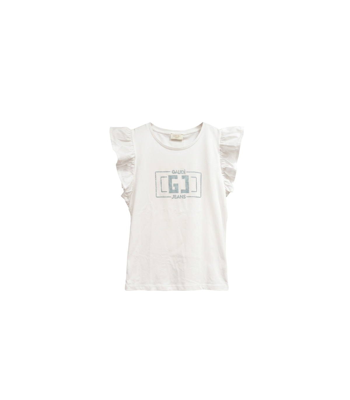GAUDI Camiseta con mangas avolantadas y detalle strass