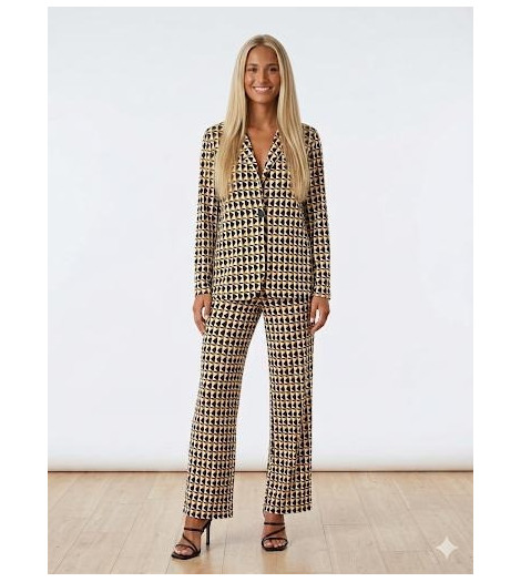 Gerry Pantalón palazzo estampado retro