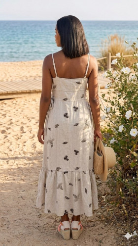 GL Vestido largo de tirantes y lentejuelas