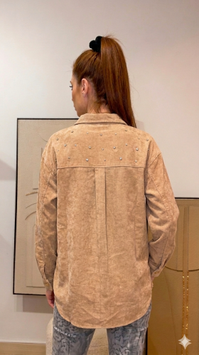 GYS Sobrecamisa marrón con detalle joya