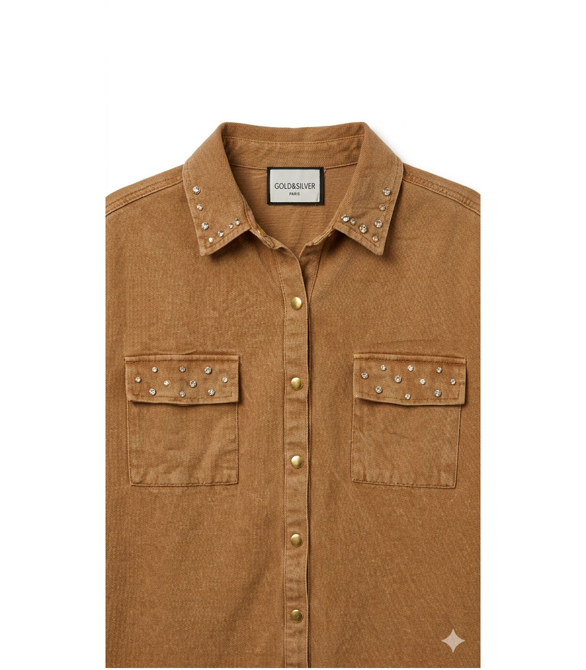 GYS Sobrecamisa marrón con detalle joya