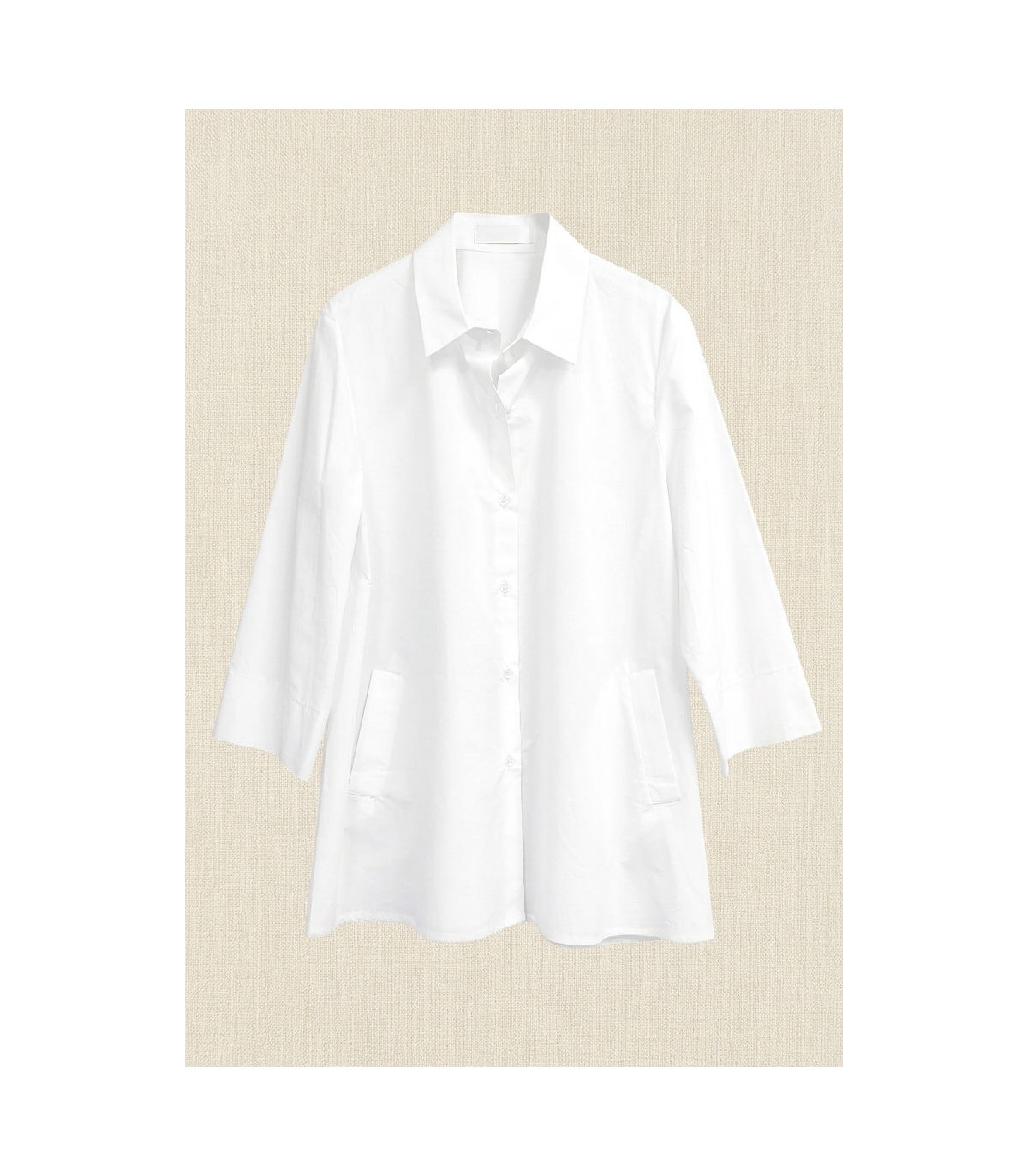 Malena Camisa blanca oversive de mangas 3/4
