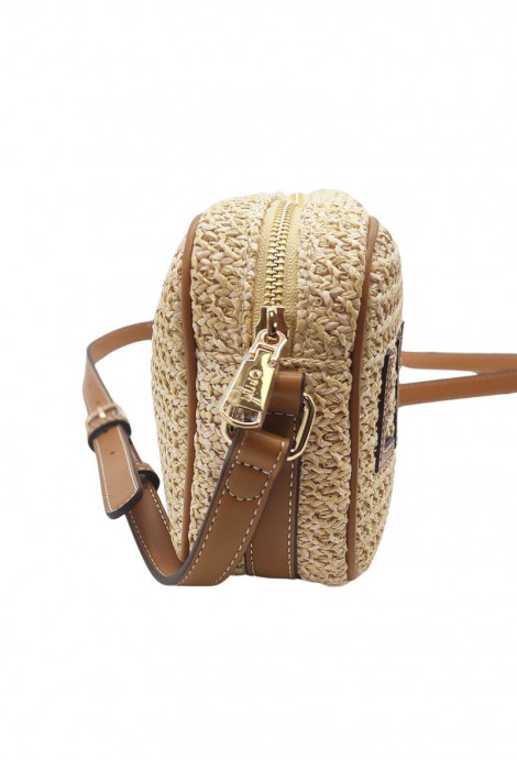 Liu Jo Bandolera mini Ferielle piel y rafia